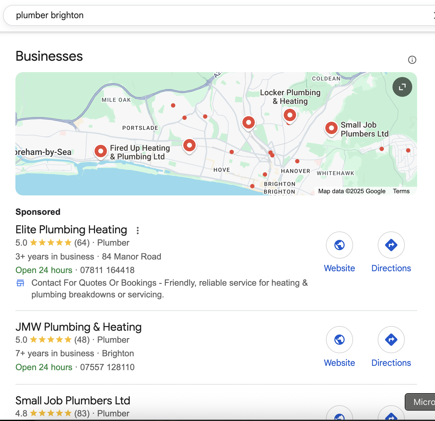 Plumber Croydon seo results Google search results for a plumber in Croydon